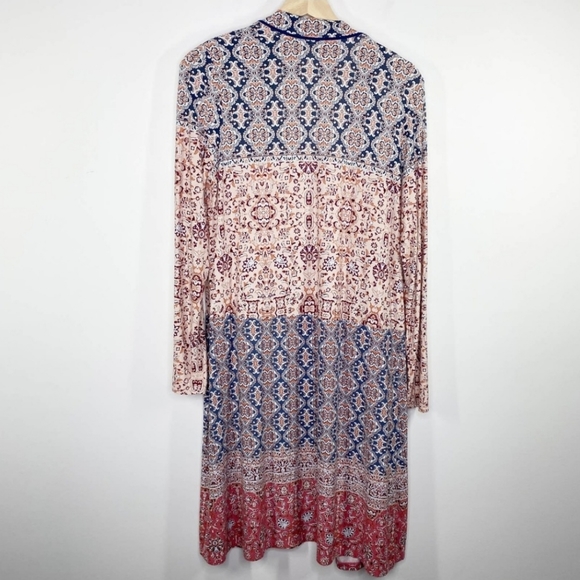 LOGO Lori Goldstein Multi-Color Printed Open Front Cardigan Women's Size Small S - Picture 2 of 2